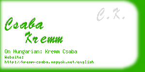 csaba kremm business card